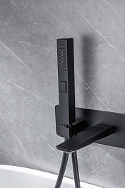 Allen Brau Смеситель для ванны с душем Infinity 5.21007-31 (с внутренней частью) черный матовый – фотография-5